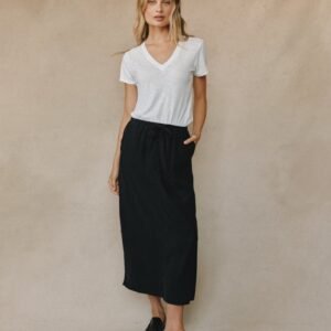 Back Slit Skirt - Vintage Black