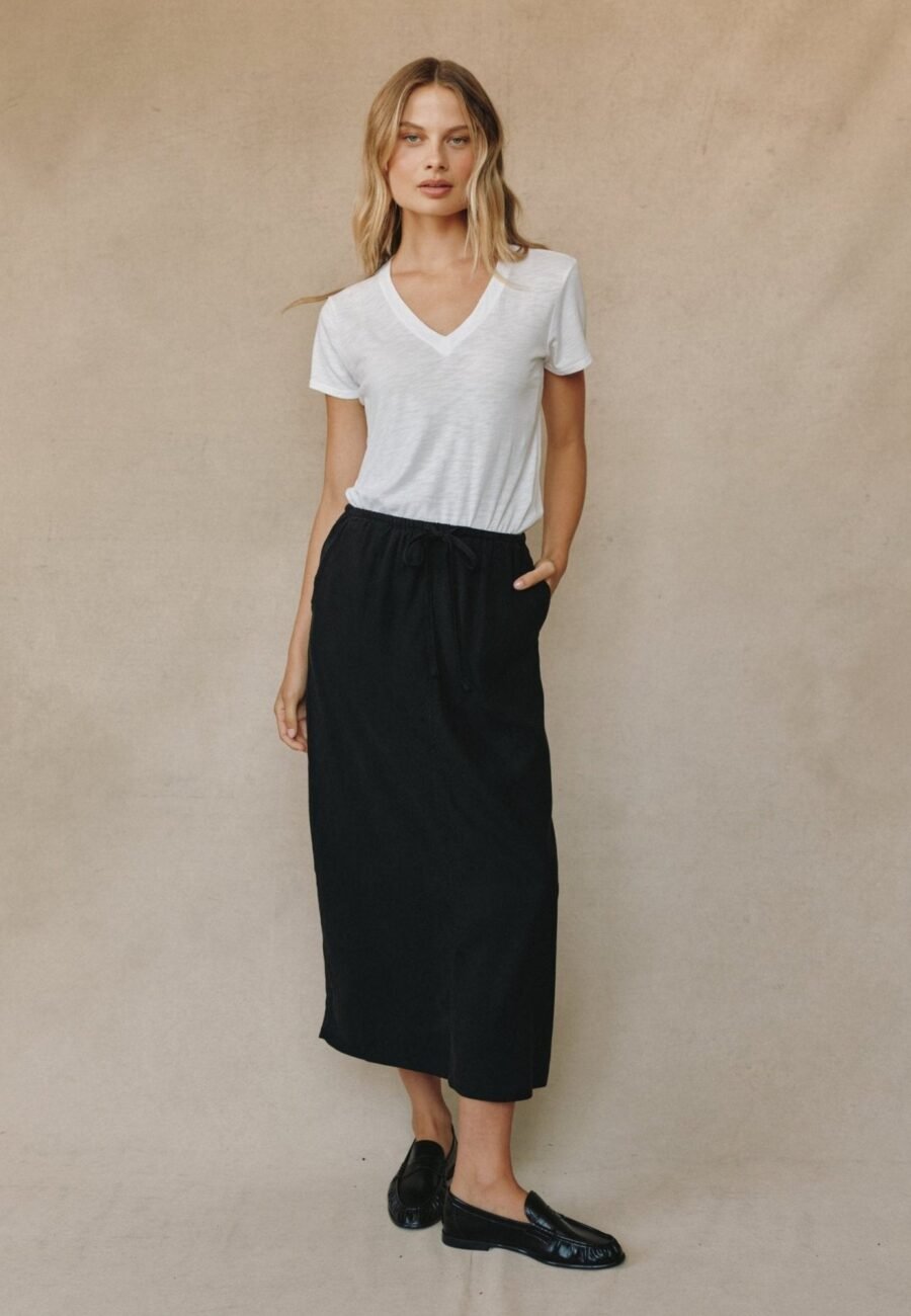 Back Slit Skirt - Vintage Black