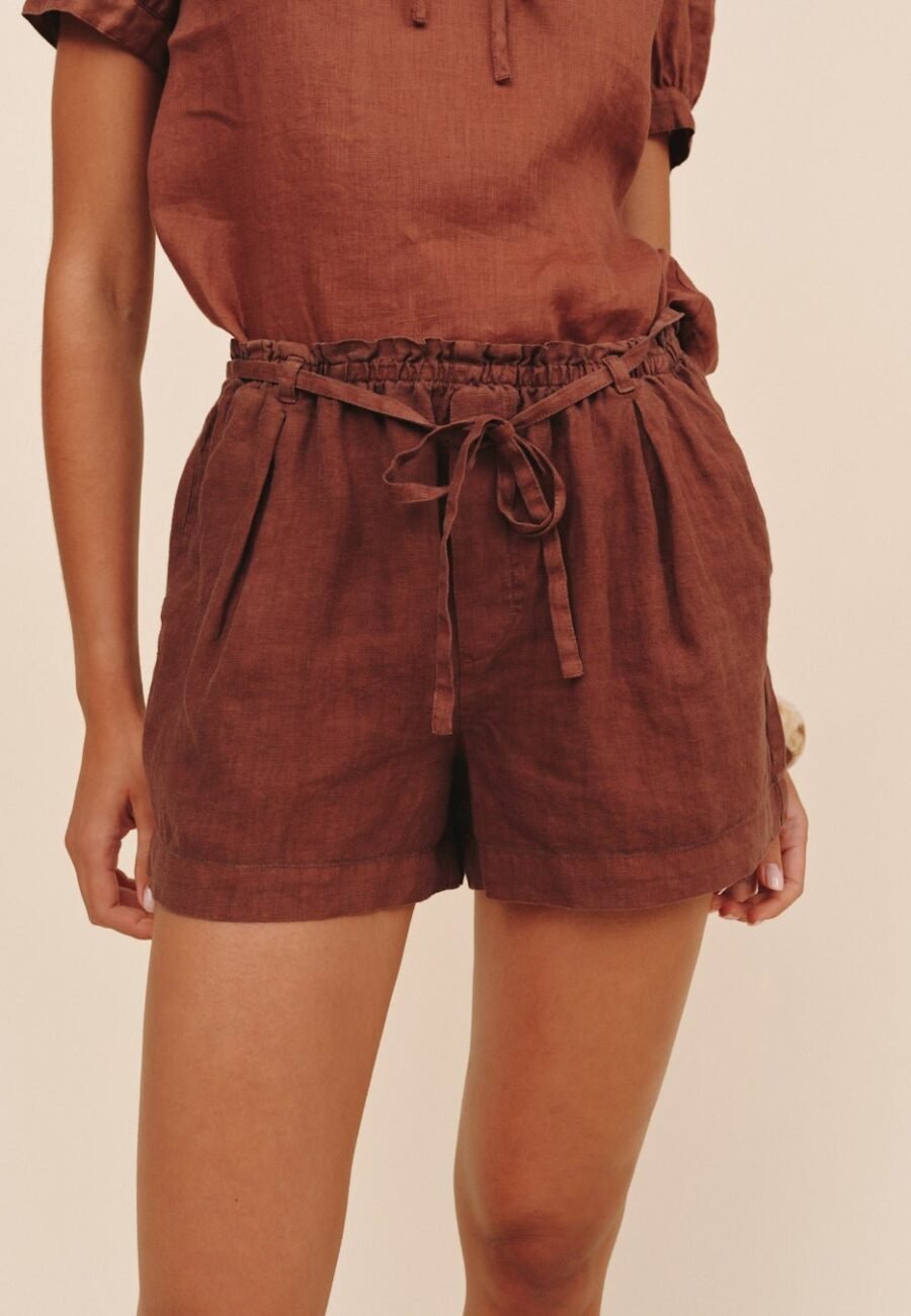 Double Pleat Tie Short - Sea Glass Brown
