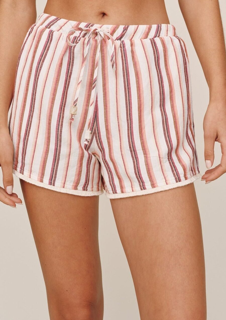 Fringe Hem Surf Short - Sunset Stripe