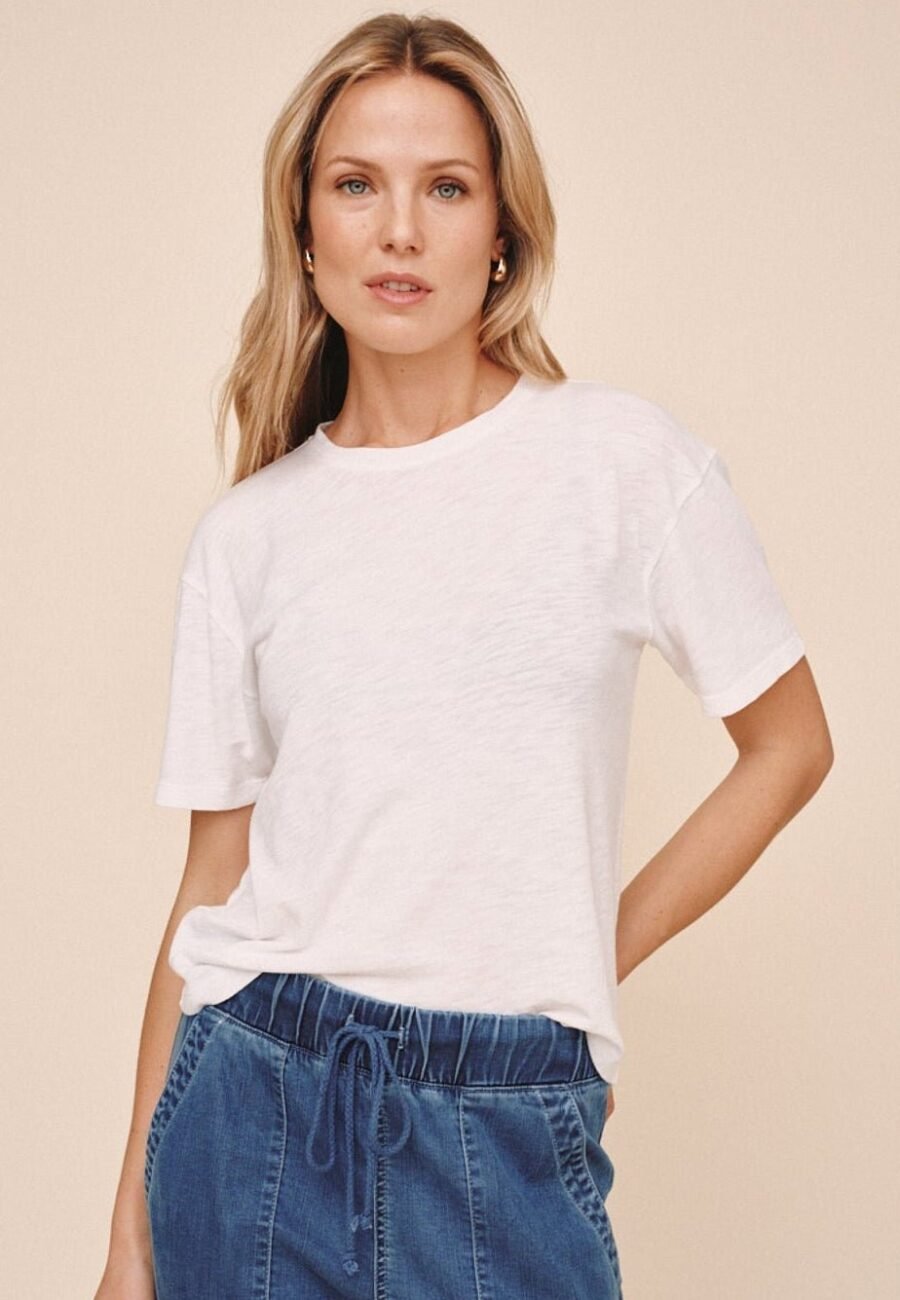 Relaxed Crew Neck Tee - White