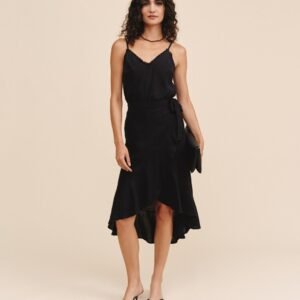 Ruffle Wrap Skirt - Black