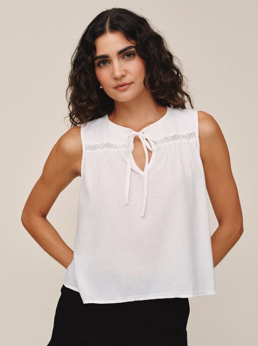 Sleeveless Pullover - White